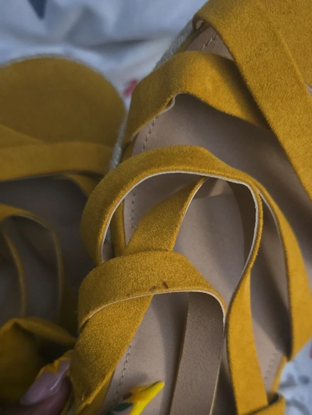 torrid Mustard Yellow Strappy Espadrille Wedge Sandals